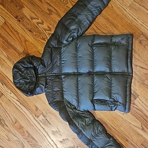 Marmot kids down coat with hood. Like new!